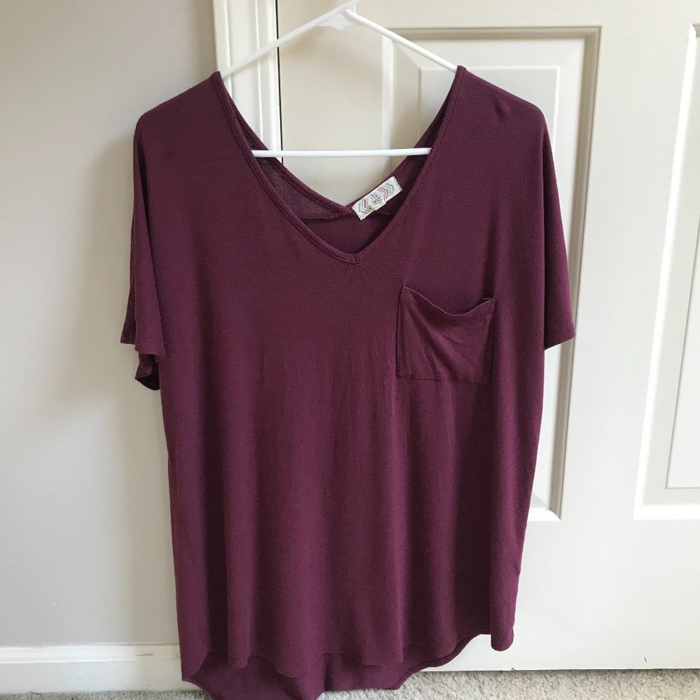 ⭕️ PINK ROSE Maroon POCKET TEE Tunic Shirt ⭕️